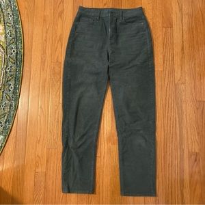 Forest green corduroy Mom Straight Jean, size 6 Long